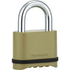 Kwikset 2 In. Zinc Combination Padlock with Resettable 4-Digit Lock and Hardened Steel Shackle Gold
