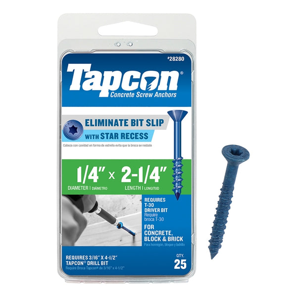 Tornillos de cabeza hueca CN de 1/4 x 2-1/4", paquete de 25