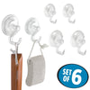iDesign Power Lock Clear Suction Cup Hooks