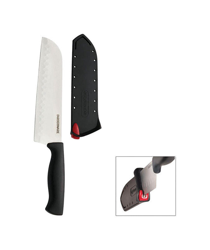 Farberware Santoku Knife, with Self Sharpening Sleeve, 7 Inch