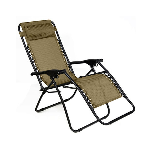 Living Accents Multi-Position Tan Zero Gravity Folding Lounger (Pack of 2)