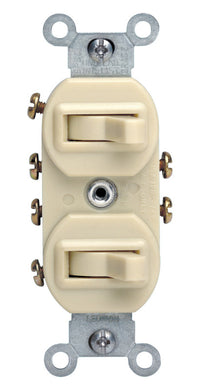 Leviton 15 amps Three Pole Toggle Duplex Combination Switch Ivory 1 pk - Deal of The Week