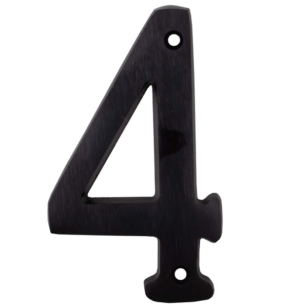 Números de casa resistentes, n.º 4, 4 pulgadas, negro mate, de Stone Harbor Hardware