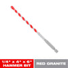 Diablo SPEEDemon 1/4 in. X 6 in. L Carbide Red Granite Hammer Drill Bit Hex Shank 1 pk (Pack of 5)