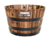 Real Wood Products 16.5 in. H X 26 in. W X 26 in. D Wood Half Whiskey Barrel Planter Brown