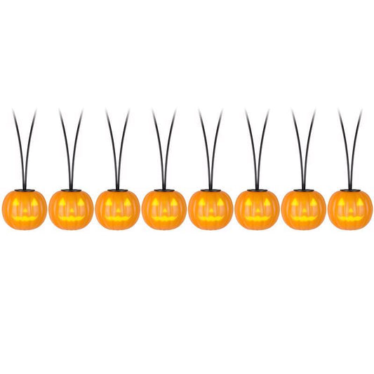 Gemmy Spooky Mood's White 8 ct LED Prelit Musical Jack-O-Lantern String Lights