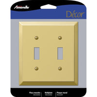 Amerelle Century Polished Brass 2 gang Stamped Steel Toggle Wall Plate 1 pk - Deal of The Week
