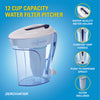 ZeroWater Ready-Pour 12 cups Blue Water Filtration Pitcher