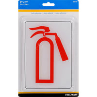 Hillman English White Fire Extinguisher Sign 7 in. H X 5 in. W (Pack of 6)