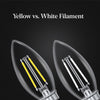 Feit White Filament B10 E26 (Medium) Filament LED Bulb Soft White 60 Watt Equivalence 2 pk