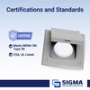 Sigma Electric Gray Metal 2-Gang Square 20/50A Receptacle Cover 4.57 H x 2.83 W in.