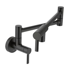 Matte black two-handle kitchen faucet