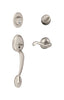 Schlage Plymouth / Flair Satin Nickel Single Cylinder Handleset and Knob Right or Left Handed