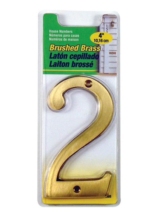 Hy-Ko 4 in. Gold Brass Nail-On 2 Number 1 pc. (Pack of 3)