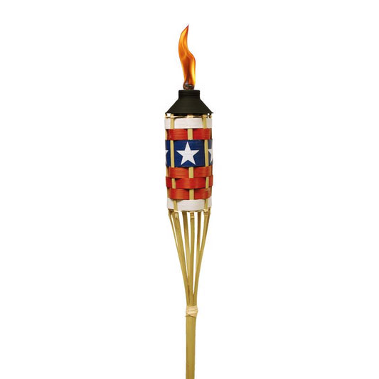 Tiki FlameKeeper Bamboo Red/White/Blue 57 in. Garden Torch (Pack of 18)