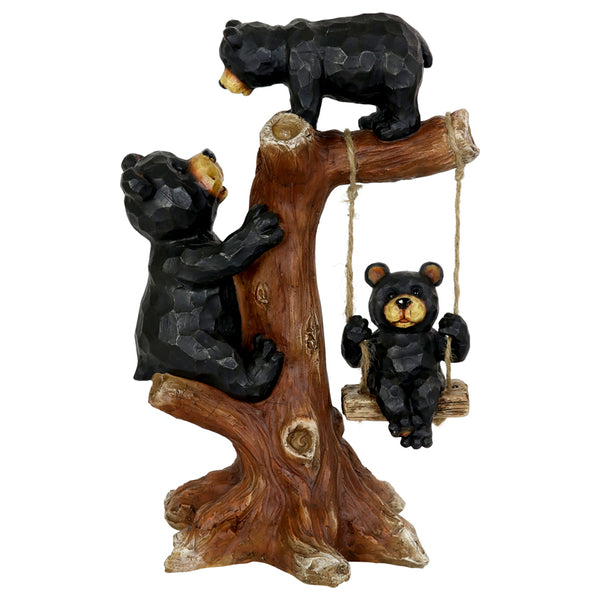 Estatua de jardín de la familia de osos de 14 pulgadas y resina multicolor de Exhart