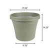 Bloem TerraPot 14.2 in. H X 16 in. D Resin Planter Living Green