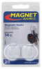 Magnet Source 1.4 in. L X 1.25 in. W White Magnetic Hooks 14 lb. pull 2 pk