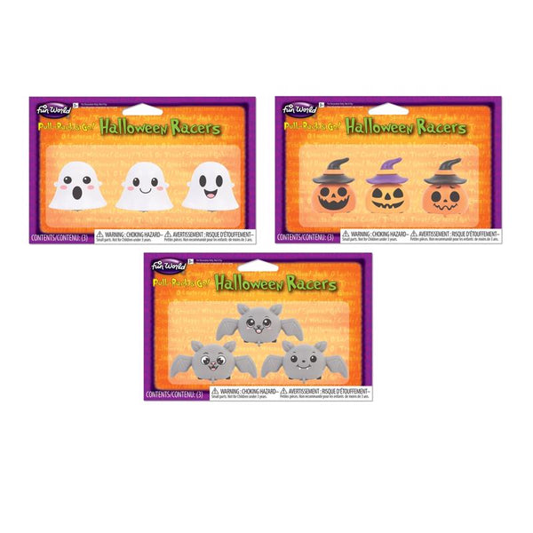 Amigos de juguete Bats/Ghosts/Pumpkins Pull Back Pals de Fun World (paquete de 12)