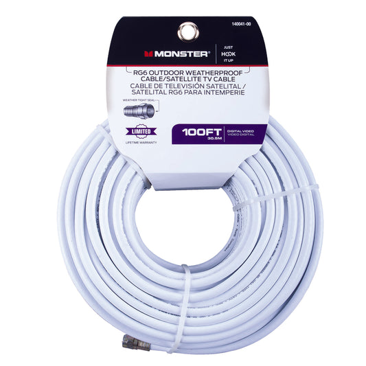 Monster Cable Just Hook It Up 100 ft. Video Coaxial Cable (Pack of 2)