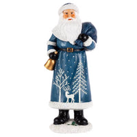 Gerson Blue/White Santa Figurine 12.5 in. (Pack of 2)