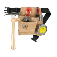 CLC 3 pocket Suede Leather Tool and Nail Belt 11.25 in. L X 11.5 in. H Black
