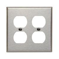Leviton Silver 2 gang Stainless Steel Duplex Wall Plate 1 pk