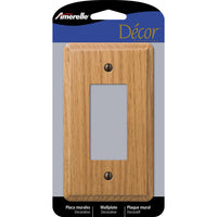 Amerelle Contemporary Brown 1 gang Wood Decorator Wall Plate 1 pk