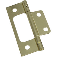 National Hardware 3 in. L Brass-Plated Surface-Mounted Hinge 2 pk - Deal of The Week