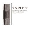 BK Products 1/2 in. MPT x 2-1/2 in. L Black Steel Nipple (Pack of 5)