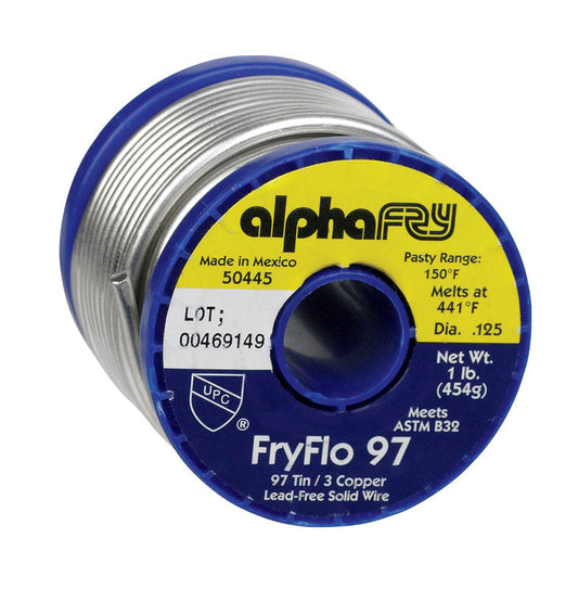 Alpha Fry FryFlo 97 16 oz Lead-Free Solid Wire Solder 0.125 in. D Tin/Copper 1 pc