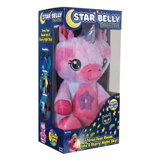 Star Belly Dream Lites Plush Pink/Purple Battery Powered Unicorn Night Light for 3 Y+ Ages