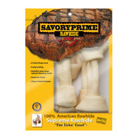 Savory Prime American Supreme Large Adult Knotted Bone Beef Rawhide 8-9 in. L 4 pk