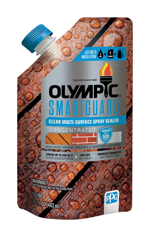 Olympic SmartGuard Clear Water-Based Acrylic Transparent Waterproofer 15 oz (Pack of 12).