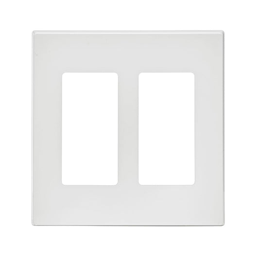 Leviton Decora Plus White 2 gang Polycarbonate Decorator Screwless Wall Plate 1 pk
