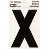 Hy-Ko 3 in. Reflective Black Vinyl Letter X Self-Adhesive 1 pc. (Pack of 10)