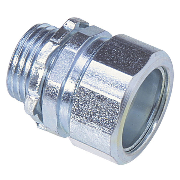 Conector de compresión de acero galvanizado de 1 pulg. de diámetro para sistemas rígidos/IMC, paquete de 1 (paquete de 5)