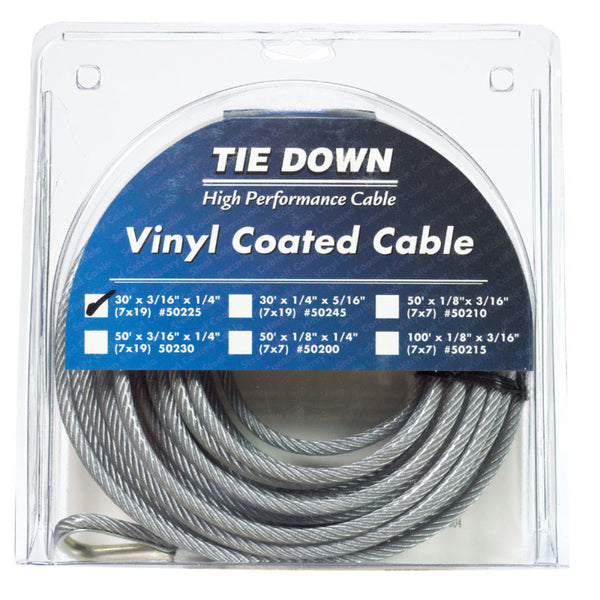 Cable de acero galvanizado para aeronaves con revestimiento de vinilo Tie Down Engineering, 3/16 in de diámetro X 30 ft de longitud - Oferta de la semana