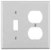 Leviton Gray 2 gang Thermoset Plastic Duplex/Toggle Wall Plate 1 pk