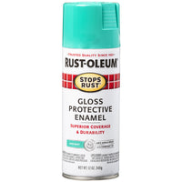 Rust-Oleum Stops Rust Gloss Deep Mint Enamel Spray Paint 12 oz (Pack of 6)