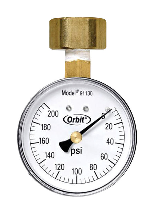 Orbit Pressure Gauge 3/4 in. 200 psi