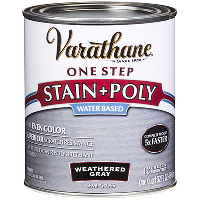 Varathane Semi Gloss Weathered Gray Water-Based Polyurethane Oil Stain 1 qt.