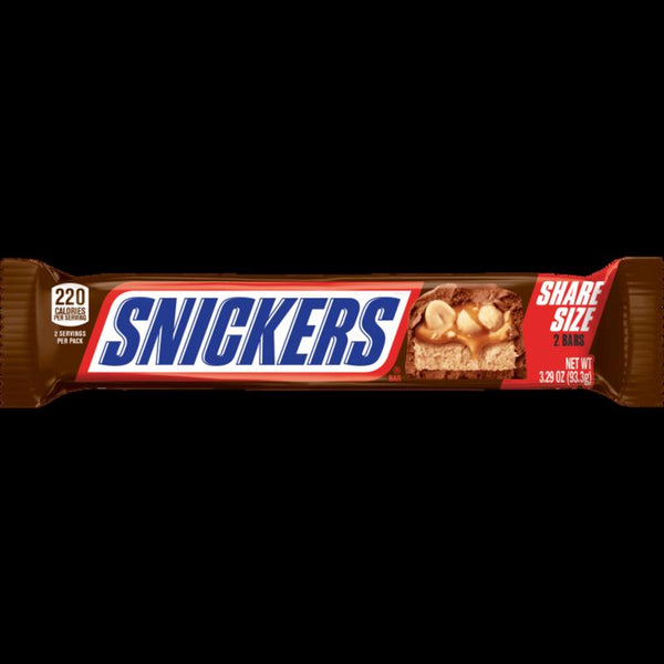 Barra de dulce Snickers King Size con chocolate con leche, cacahuates, caramelo y turrón 3.29 oz (paquete de 24)