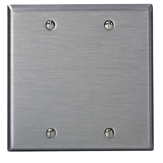 Leviton Silver 2 gang Stainless Steel Blank Wall Plate 1 pk