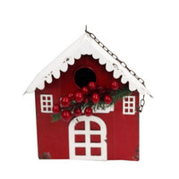 Alpine Hanging Red Barn Birdhouse 22in in. Hanging Decor (Pack of 4)