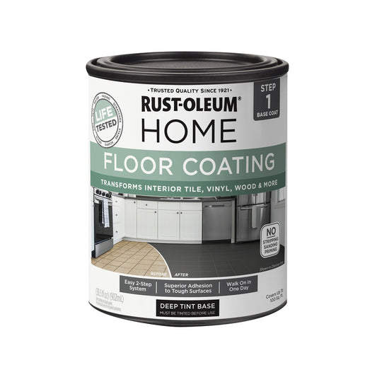 Rust-Oleum Home Flat Dark Tint Base Water-Based Floor Coating Step 1 30.5 oz (Pack of 6)