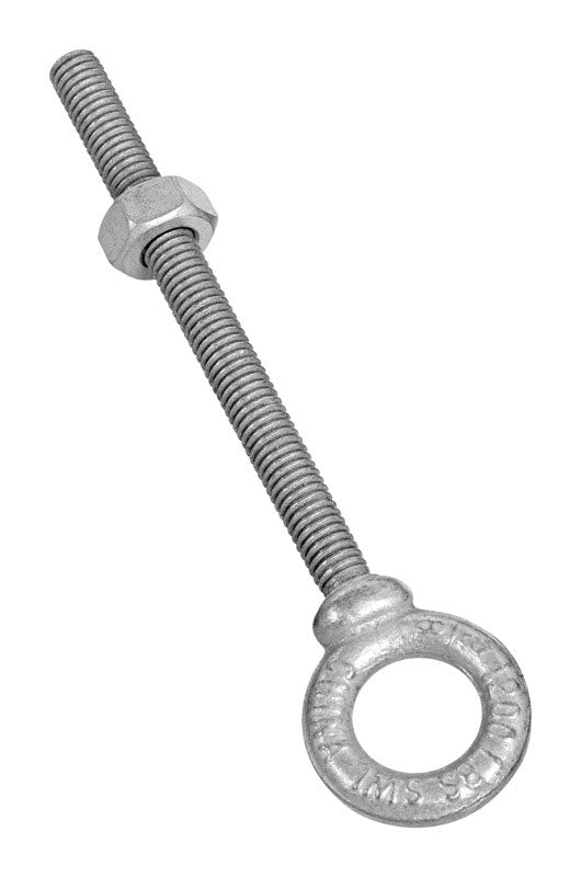 National Hardware 3/8 in. X 4-1/2 in. L Galvanized Forged Steel Eyebolt Nut Included