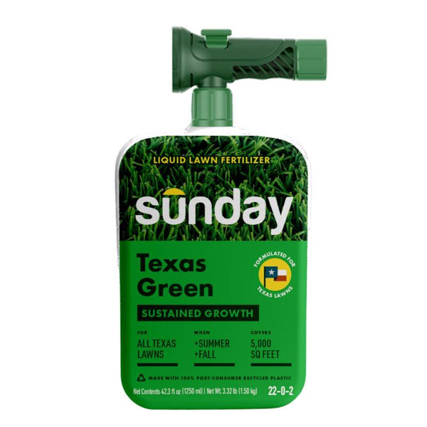Fertilizante multiuso Sunday Texas Green para todo tipo de césped, 5000 pies cuadrados (paquete de 4)