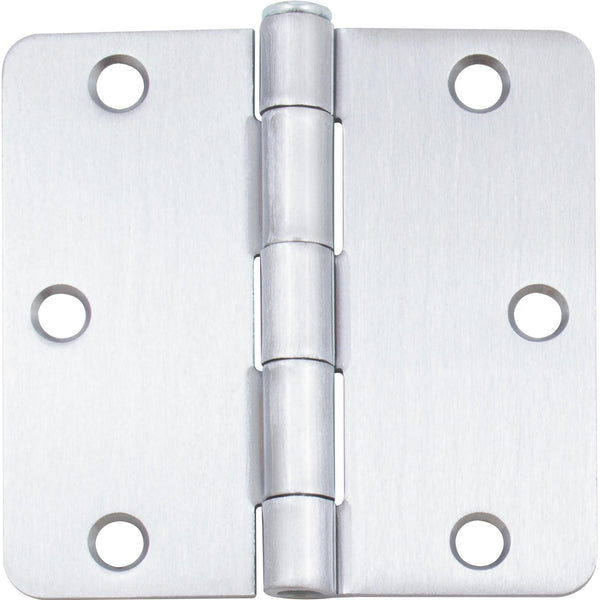 Bisagra estándar, 3-1/2 pulgadas, esquina con radio de 1/4", paquete a granel (100 unidades), cromado satinado, de Stone Harbor Hardware