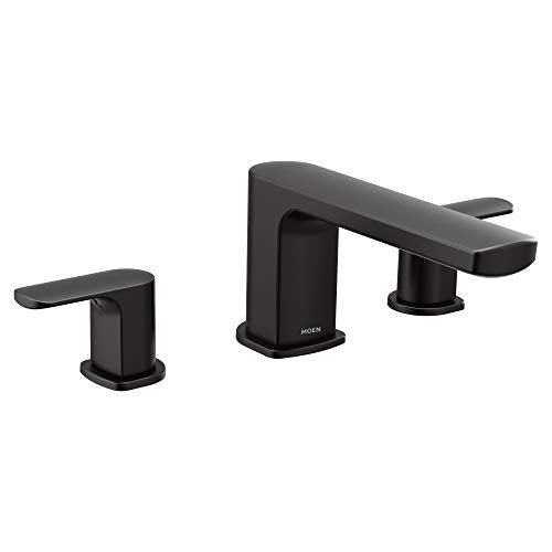 Grifo para bañera romana de arco bajo con dos manijas en color negro mate